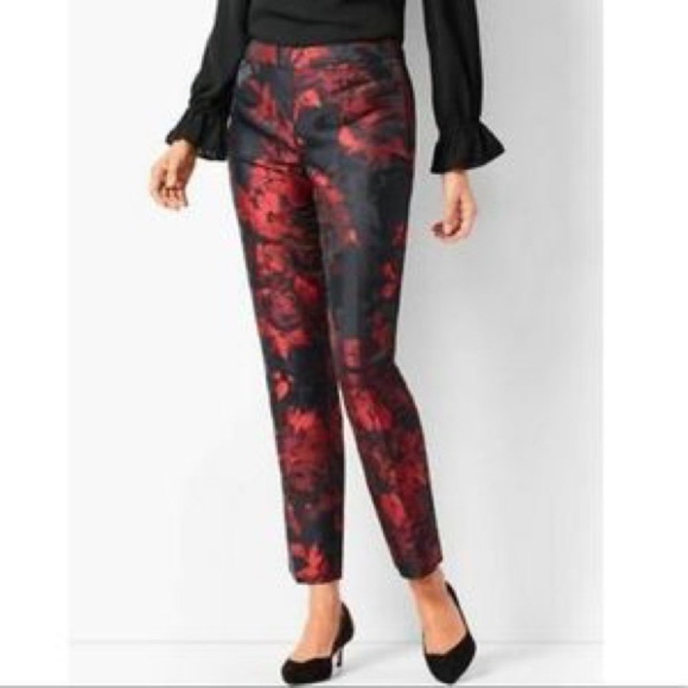 RSVP by Talbots Floral Holiday Tailored Ankle Pant